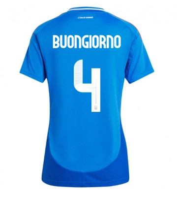 Italien Alessandro Buongiorno #4 Replika Hjemmebanetrøje Dame EM 2024 Kortærmet